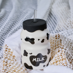 Ποτήρι milk με καπάκι και καλαμάκι