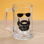 Ποτήρι μπύρας ζωγραφισμένο "Daddy needs beer"