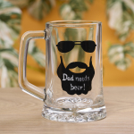 Ποτήρι μπύρας ζωγραφισμένο "Daddy needs beer"
